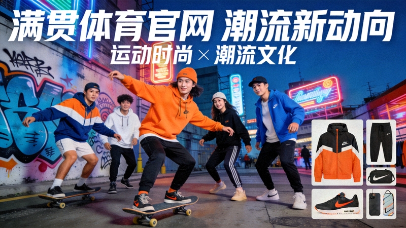 满贯体育官网潮流新动向专题主视觉图，展示运动时尚与潮流文化融合场景