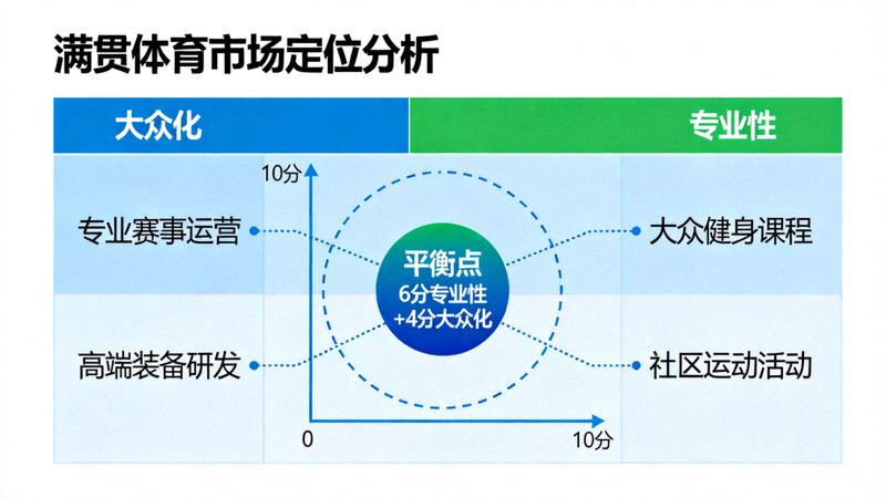 满贯体育市场定位分析图表，展示其在专业性与大众化之间的平衡点
